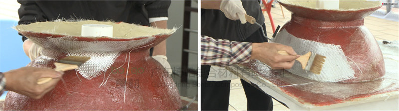 玻璃鋼模具增強層制作:45°鋪設法